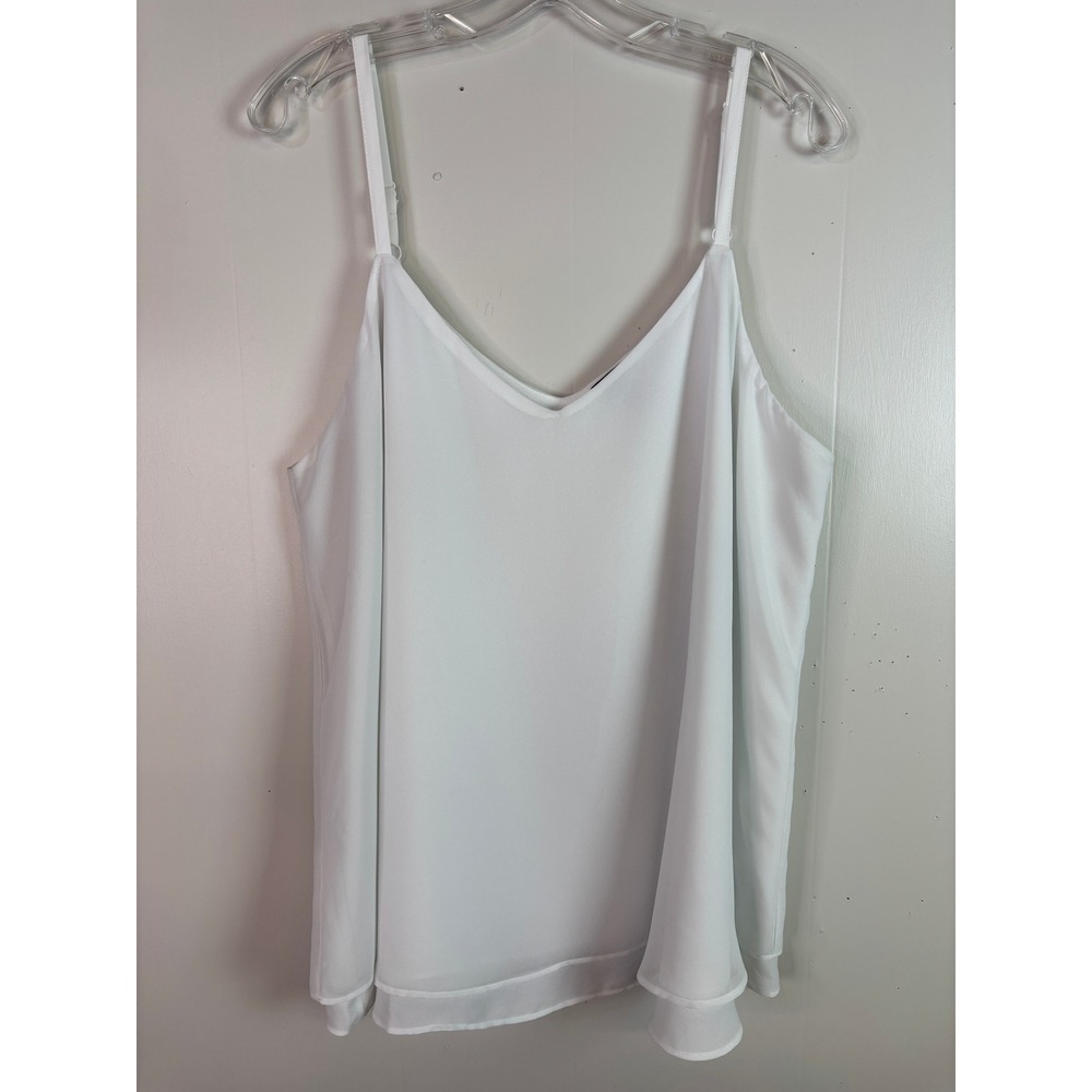 Torrid Camisole Size 1X White V-Neck Adjustable Strap Chiffon Tank Women - Picture 1 of 6